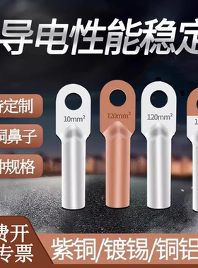 DT铜鼻子铜耳接头 线鼻子接线端子25平方铜接头接线铜鼻紫铜 线耳