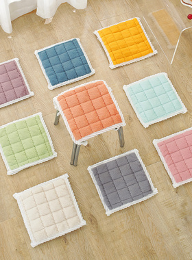 兔毛毛绒方形垫椅子垫餐椅垫坐垫电脑椅垫学生教师凳子垫防滑方垫