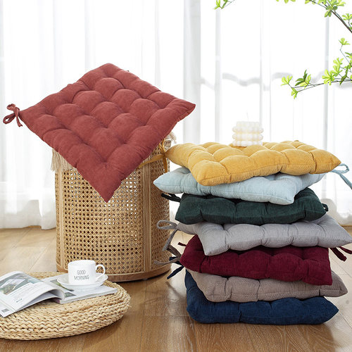 简约风四季灯芯绒办公室椅子坐垫