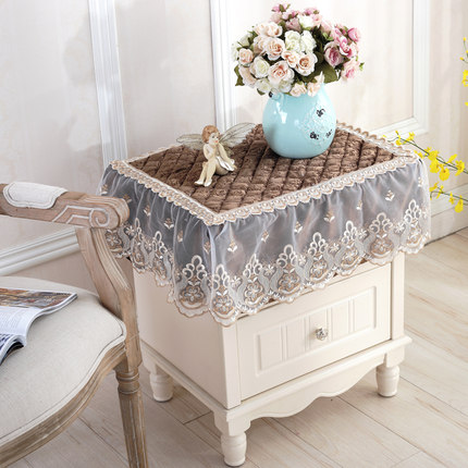 欧式电视机罩防尘罩冰箱洗衣机床头柜盖布多用巾盖巾小桌布小方巾