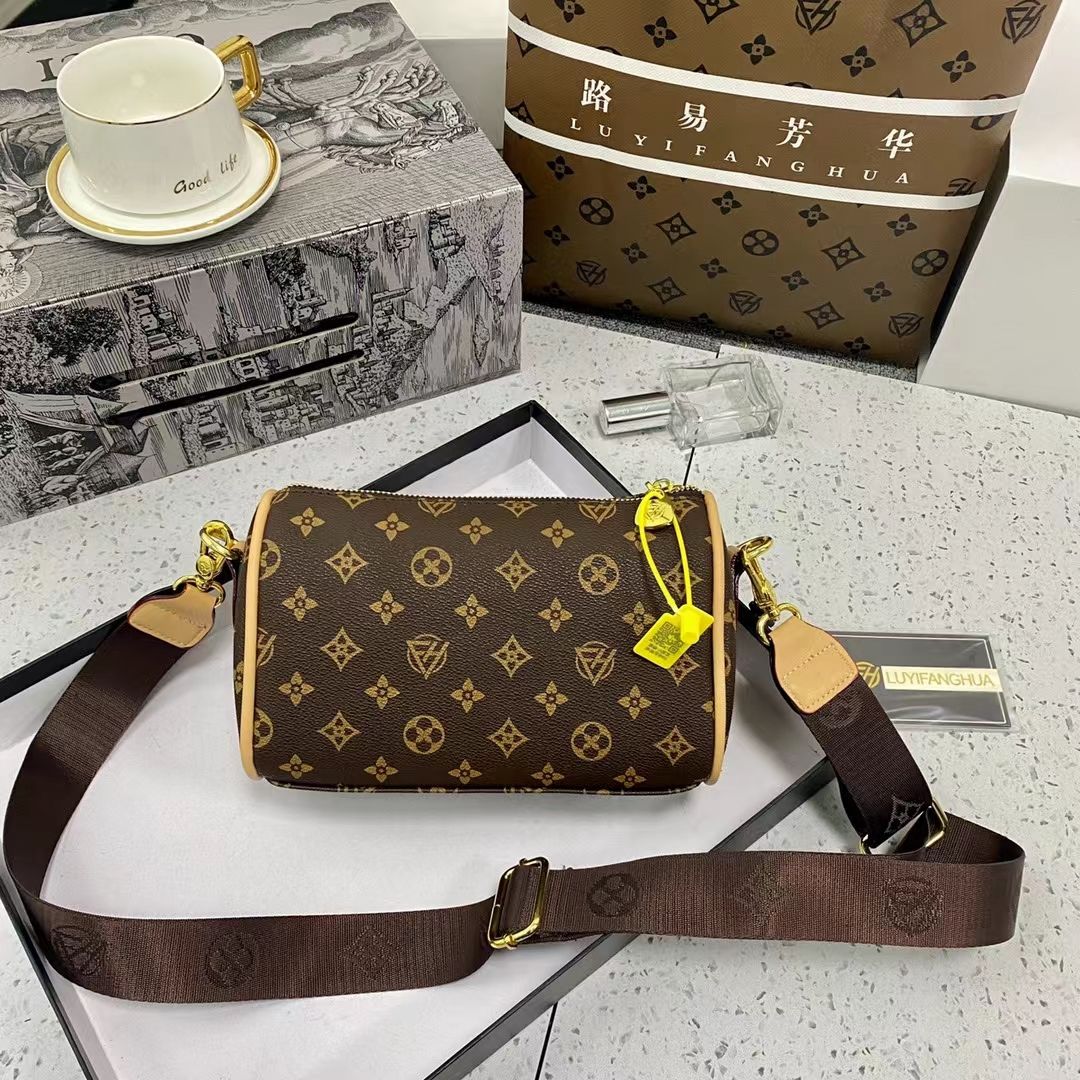 女包路易芳华大号笔筒包2024新款高级感枕头包洋气宽带单肩斜挎包