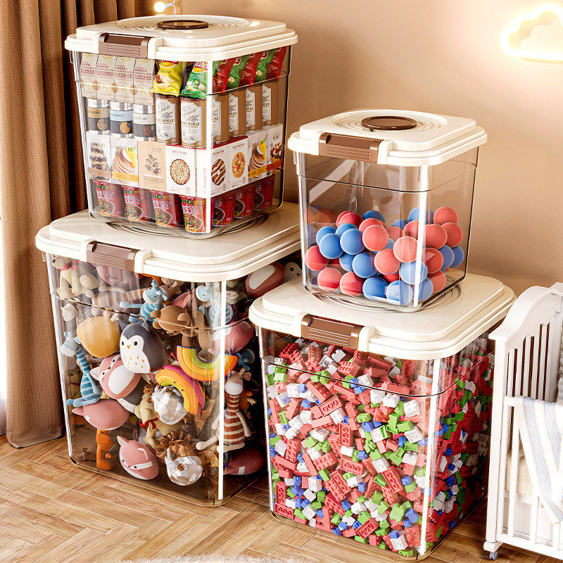透明儿童玩具收纳箱大容量超大家用收纳桶整理箱特大客厅夹缝耐用