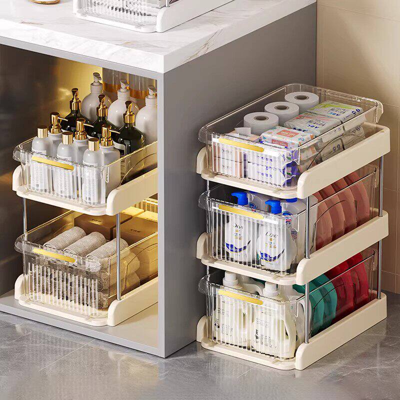 柜子分层架子置物架双层收纳宿舍主机抽拉式柜内空间利用浴室