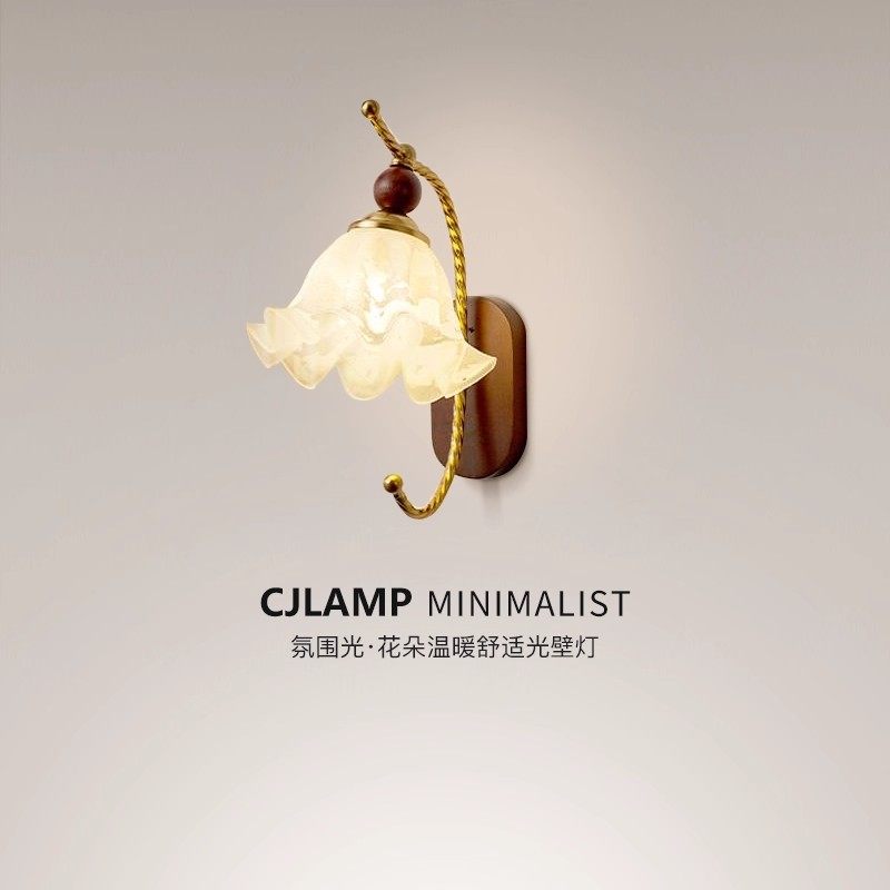 酒店中古风卧室床头壁灯法式复古轻奢高级感过道客厅背景墙装饰灯