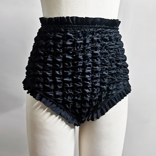 泡泡褶皱女士泳裤泡温泉荷叶边遮勒肉个性复古