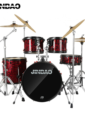 津宝 架子鼓专业演奏追梦人系列红色桦木成人初学者 爵士鼓乐器