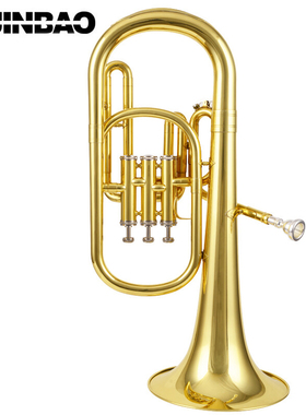 津宝 JBAH-1300中音号降E调Eb漆金三立键专业演奏乐队鼓号队乐器
