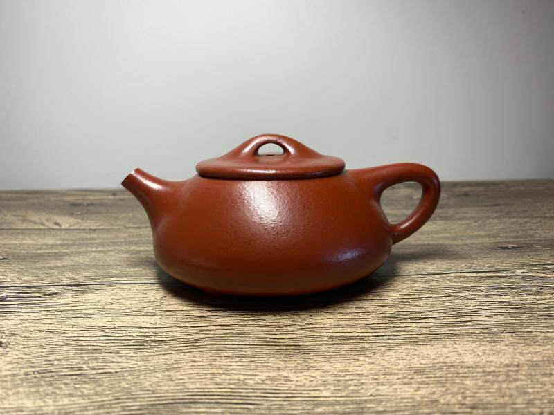 孙氏制陶宜兴正品紫砂壶 原矿朱泥大红袍 景舟石瓢壶210毫升 温润