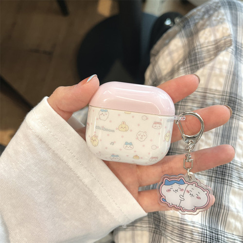 日韩ins少女心可爱波点吉伊卡哇适用AirPods4保护套AirPodsPro3代苹果耳机套airpods1/2无线蓝牙耳机带挂件潮