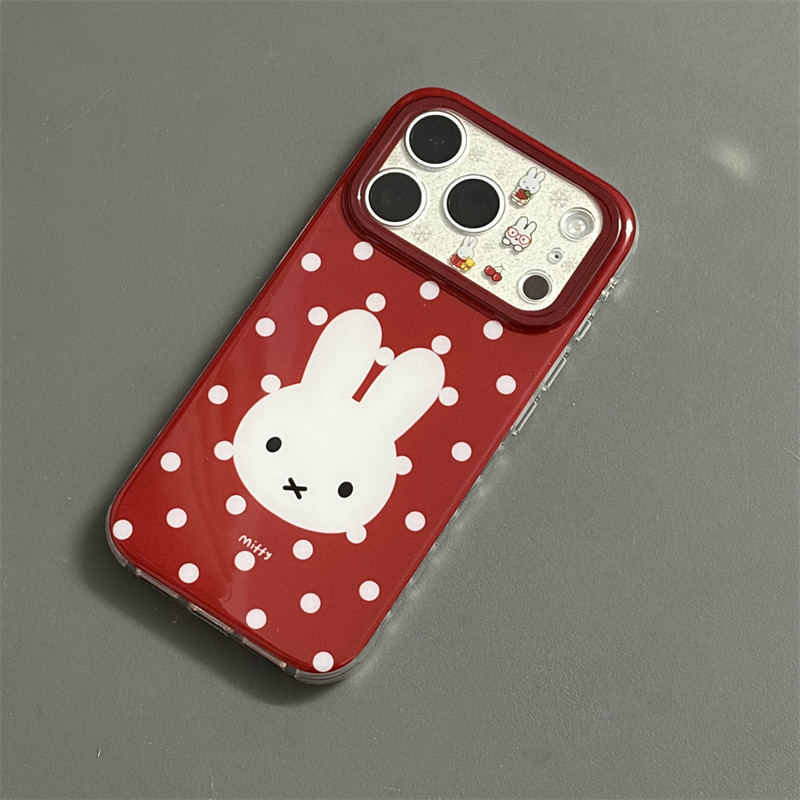 韩系ins简约红白波点可爱兔子适用苹果17promax手机壳iphone16pro新款15创意卡通14双层13女17全包防摔保护套,3C数码配件,手机保护套/壳,淘宝优惠券,粉丝福利购,淘宝优惠卷