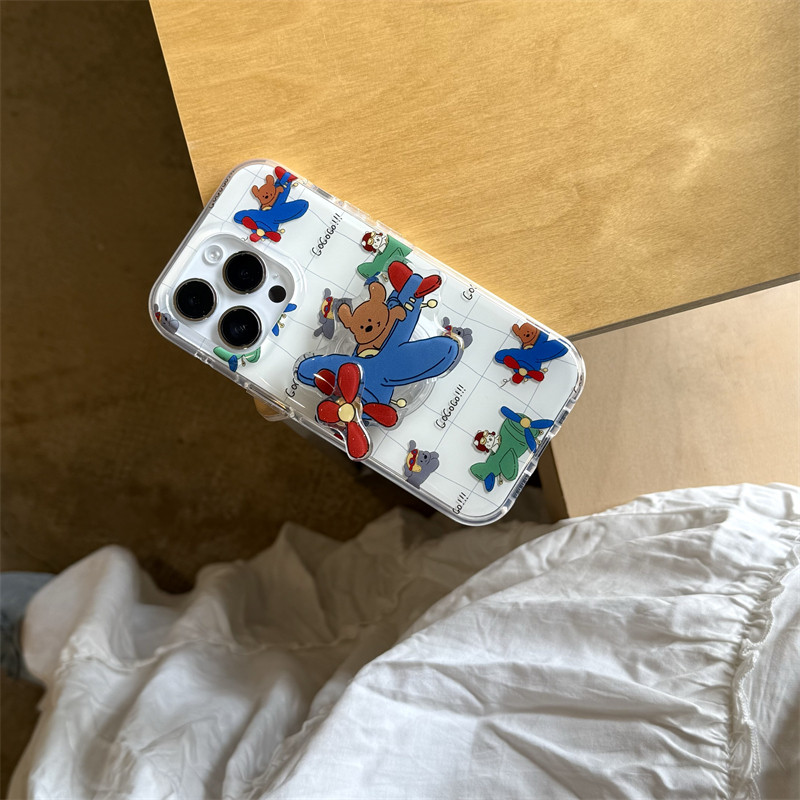 日韩ins卡通可爱飞机小狗旋转支架苹果13适用手机壳iphone16promax新款15pro双层14创意女款全包软壳手机套潮,3C数码配件,手机保护套/壳,淘宝优惠券,粉丝福利购,淘宝优惠卷