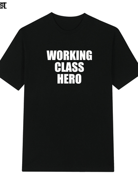 Working class hero约翰列侬披头士John Lennon字母短袖T恤男女