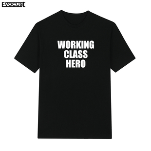 Working class hero约翰列侬披头士John Lennon字母短袖T恤男女