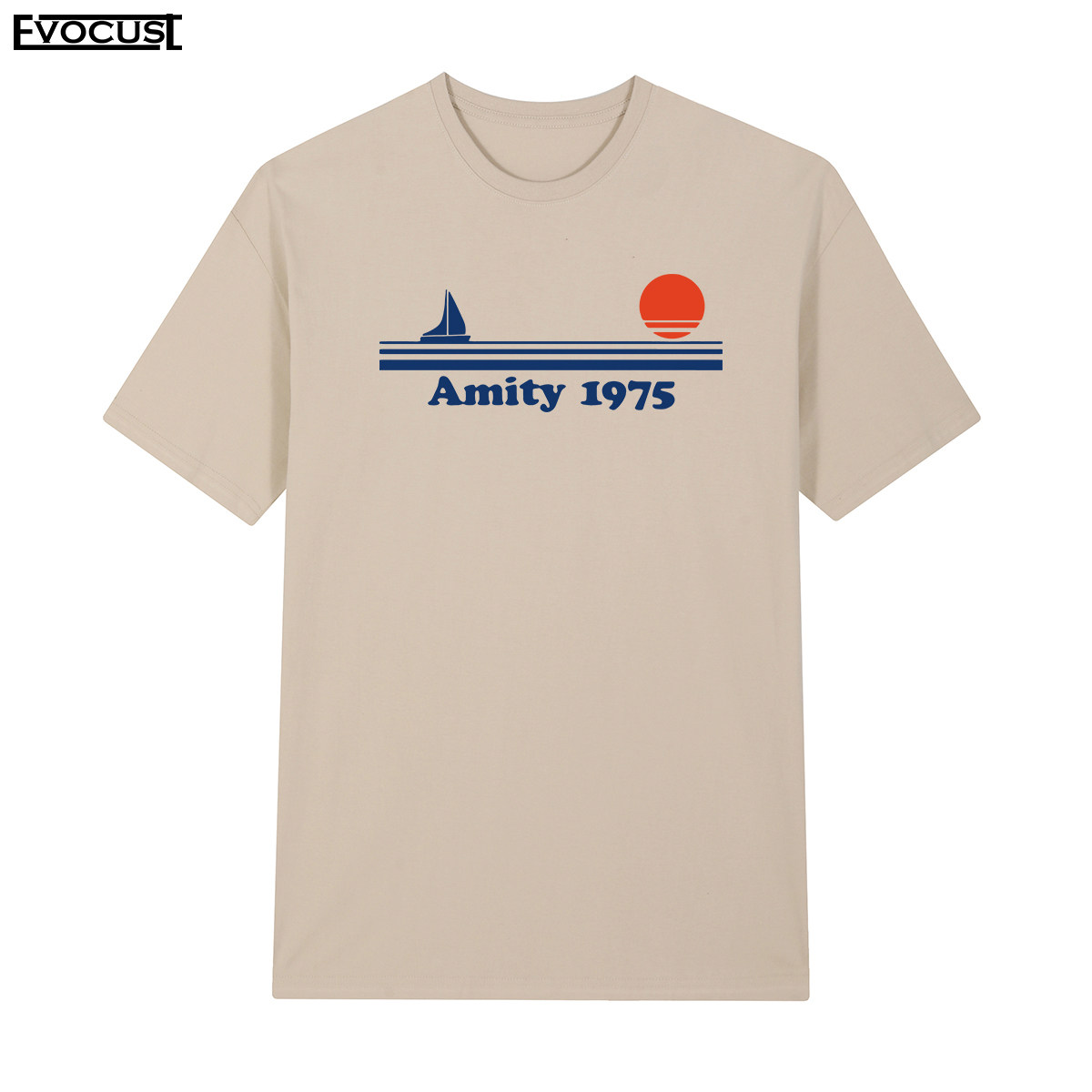 大白鲨Jaws Amity 1975史蒂文斯皮尔伯格复古街头短袖T恤男女
