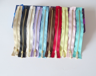 潮童编织屋 3号尼龙布金牙黄铜闭尾拉链水滴头 手工包包拉链20cm