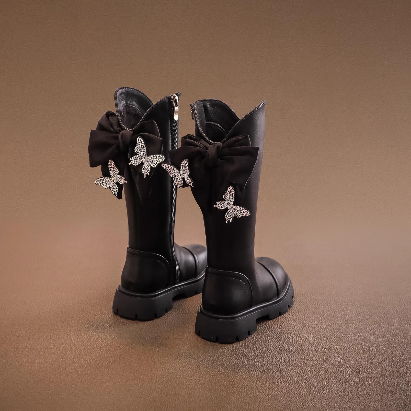 真皮女童鞋公主长筒马丁靴高筒靴