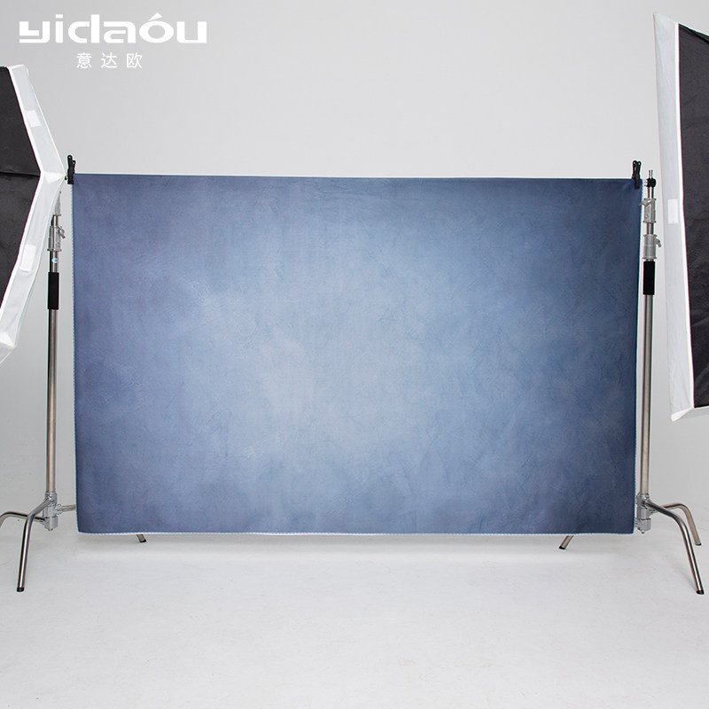 意达欧抽象画拍照背景布蓝色摄影背景道具直播背景布写真摄影背景