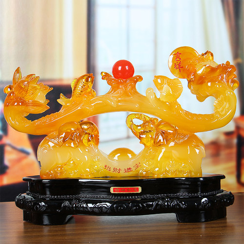 大象一对风水现代乔迁摆设玉如意