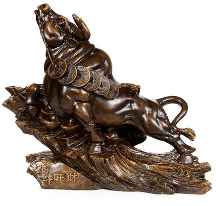 福牛招财牛摆件 生肖牛工艺品办公室风水股市牛摆设旺事业吉祥物