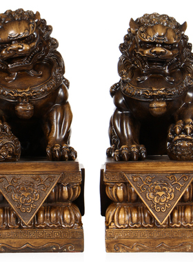 狮子摆件一对家居风水工艺礼品宫门狮办公室镇宅门口北京狮故宫狮