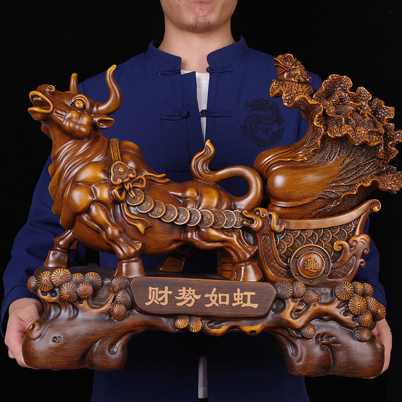 牛摆件招财牛拉白菜工艺品老板桌装饰开业礼品新店开业乔迁送礼品,家居饰品,桌面摆件,淘宝优惠券,粉丝福利购,淘宝优惠卷