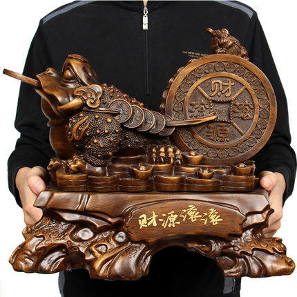 招财金蟾摆件大号财源滚滚三足金蝉现代家居风水装饰店铺开业送礼