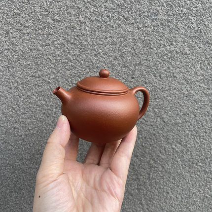 140毫升宜兴小红泥紫砂壶原矿手工制作