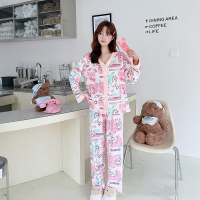 玛丽猫睡衣女秋冬新款海岛绒