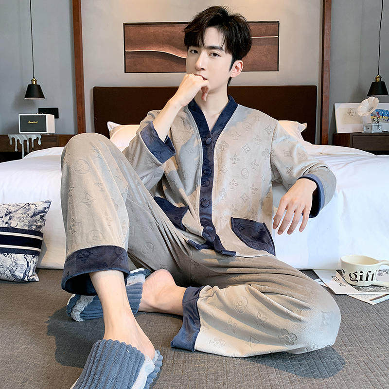 2025年新款睡衣男士秋款海岛绒薄绒男冬季青年帅气秋冬家居服套装,女士内衣/男士内衣/家居服,睡衣/家居服套装,淘宝优惠券,粉丝福利购,淘宝优惠卷