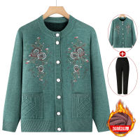 Autumn and winter coats for middle-aged and elderly people. Grandma's sweater with fleece for warmth. New winter clothes for the elderly in 2026 thumbnail 8