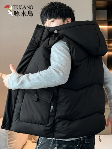 Мужской демисезонный жилет, толстовка с капюшоном без рукавов, мужская куртка, увеличенная толщина