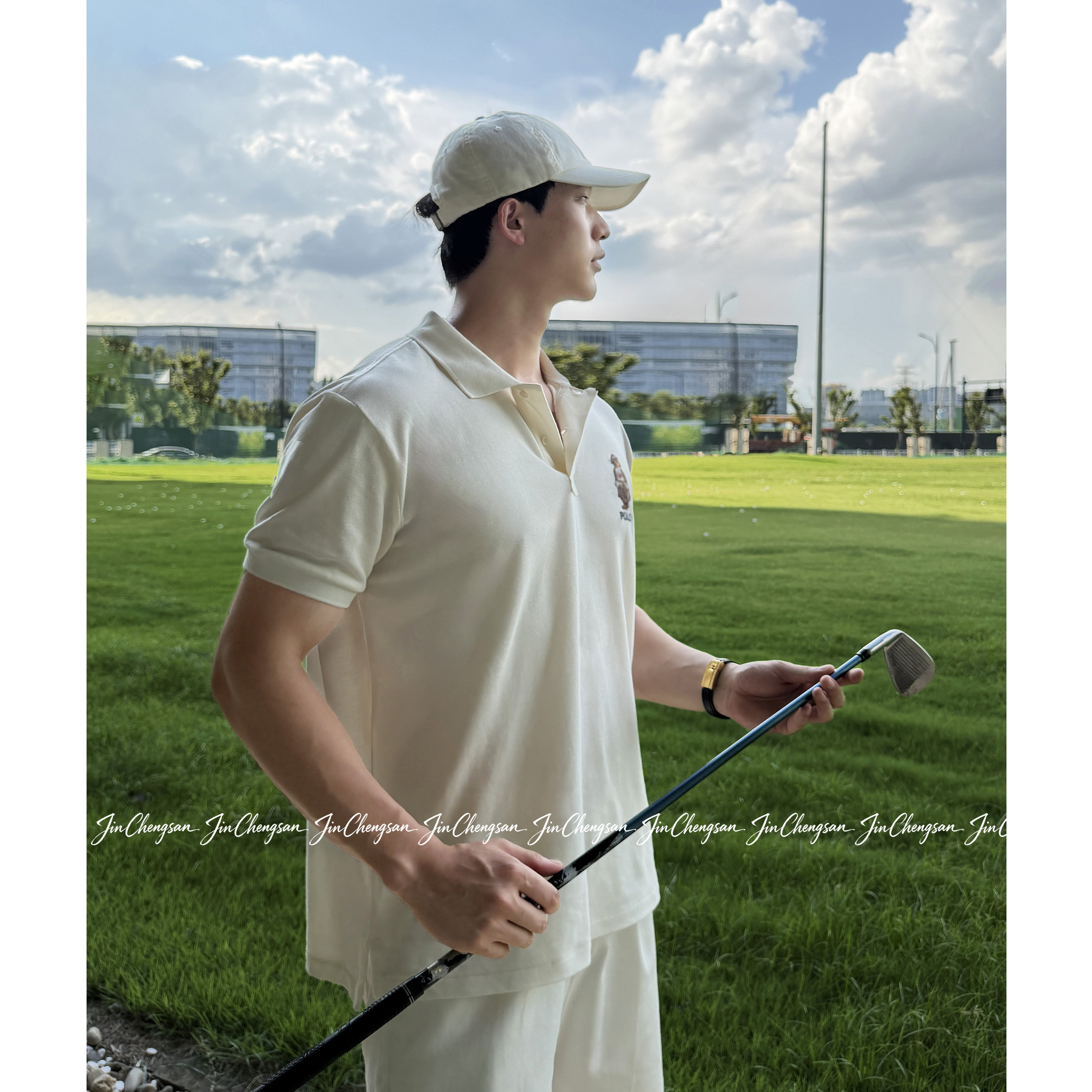 【金乘三】老钱系列男女同款休闲百搭夏季翻领短袖POLO衫情侣同款