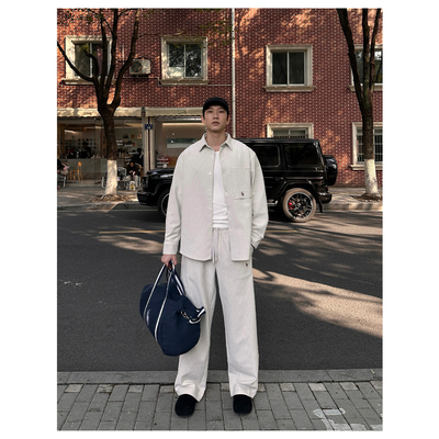 G3-Elegant早春老钱风肌理感【绵羊毛】长袖衬衫外套休闲宽松复古