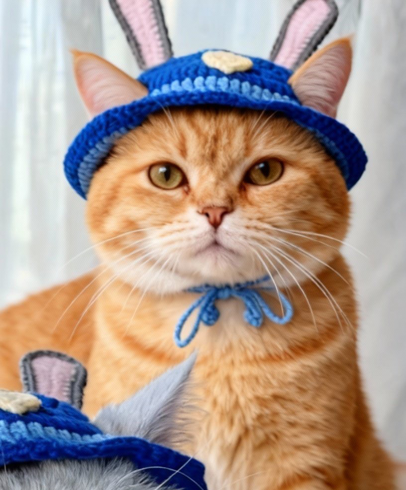 宠物猫咪狗狗帽手工针织毛线朱迪兔耳朵头套网红猫小红书同款成品,宠物/宠物食品及用品,帽子,淘宝优惠券,粉丝福利购,淘宝优惠卷