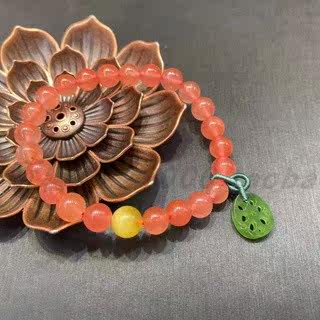 天然南红手链挂件天然和田玉蜜蜡配珠DIY原创创意ins风时尚饰品