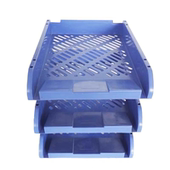 粤富三层A4文件架文件盘文件座文件资料栏档案架桌面收纳塑料架