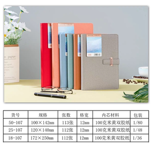 林丽佳18-107笔记本18K/25K笔记本100克米黄双胶纸创意彩色笔记本