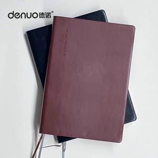 德诺皮面笔记本25-769亲肤软皮a5/b5反复折叠商务办公记事本
