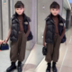 宽松连帽外套 保暖背心韩版 女童百搭羽绒棉马甲2023秋冬新款 时尚