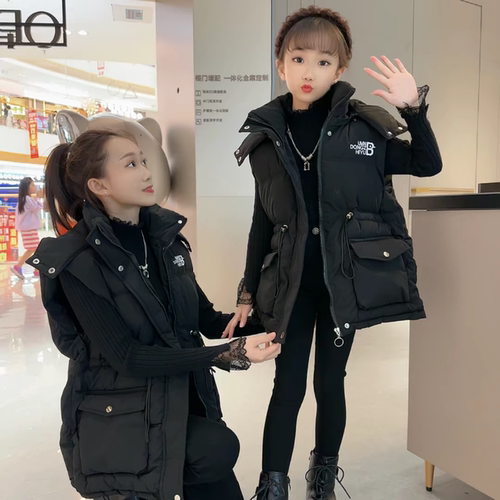 女童冬季新款羽绒棉收腰马甲