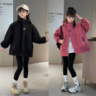 女童夹棉加厚山系户外防风保暖冲锋衣2024秋冬新款 外套 中学生工装