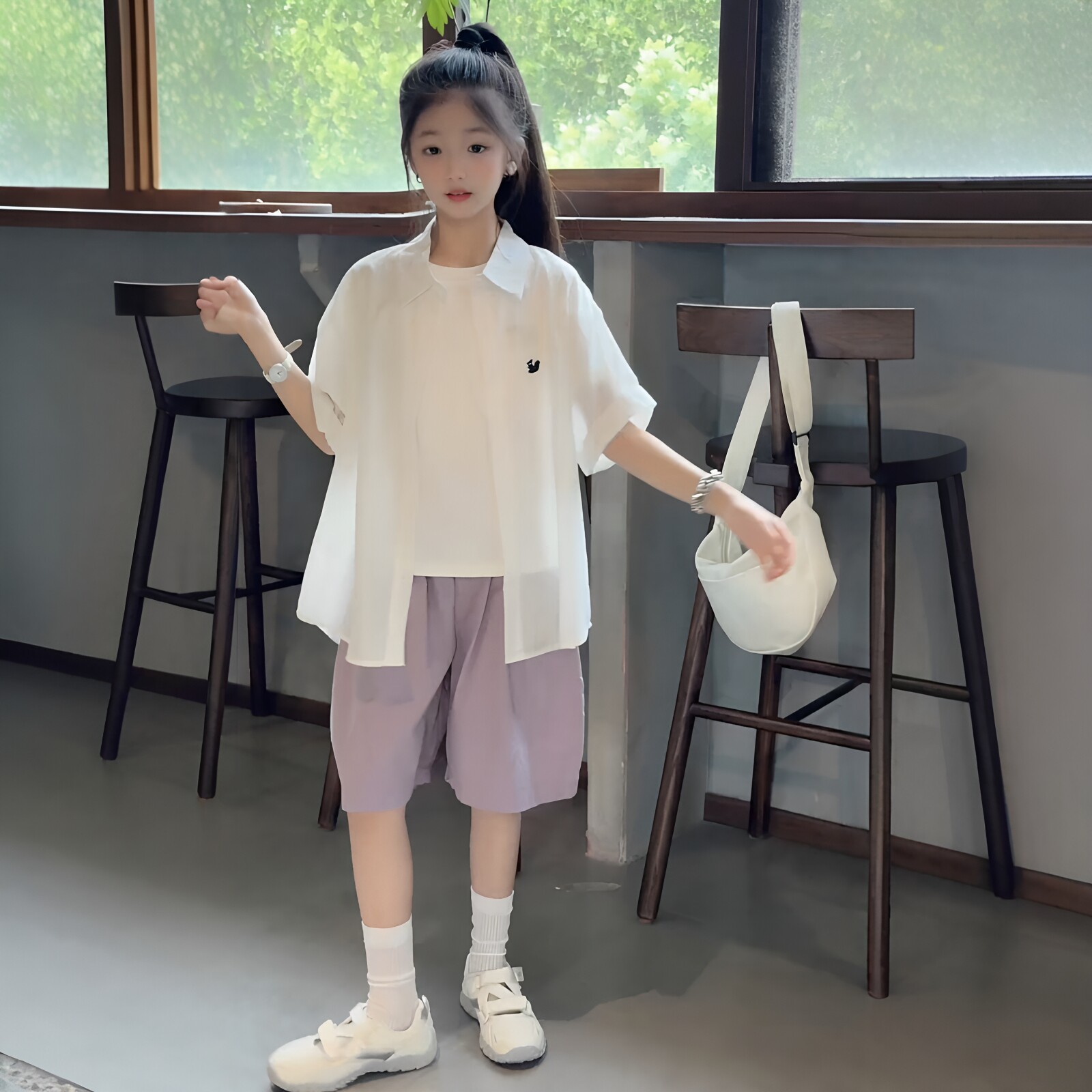女童工装风五分裤休闲