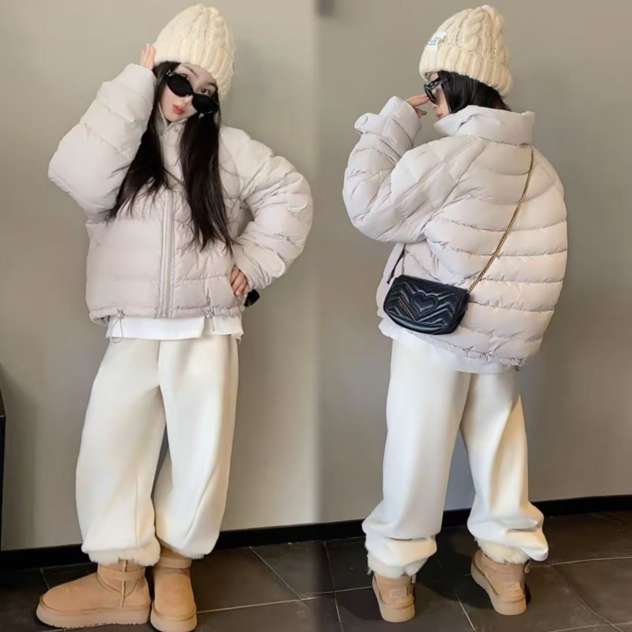 潮流女童羽绒棉排骨立领棉服