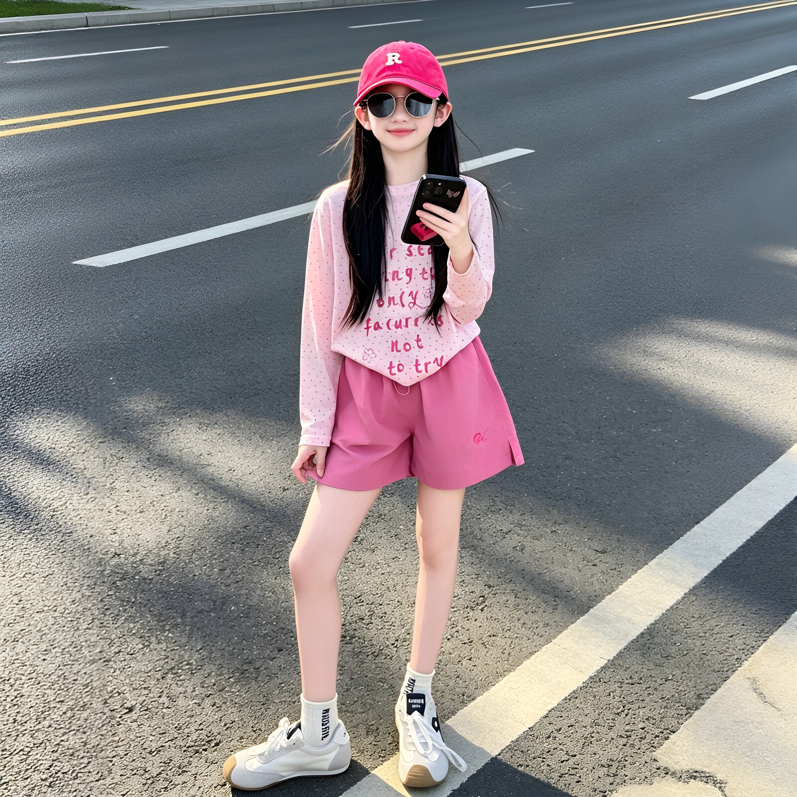 女童夏季防晒罩衫短裤套装