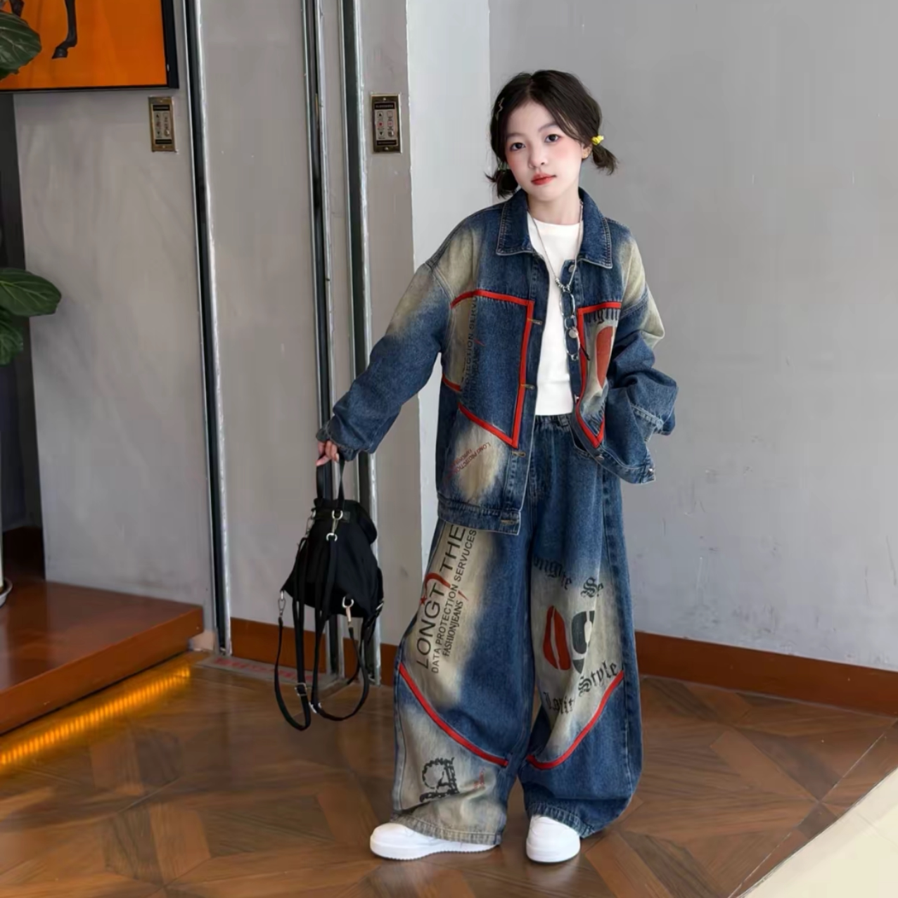 男女童欧货个性牛仔套装