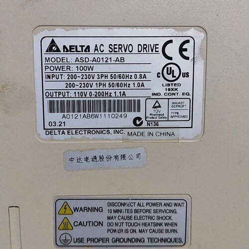 寻《《台达驱动器ASD-A0121-AB 100w 实图拍摄
