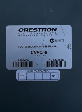 寻《《CRESTRON CNPCI-8继电器箱，快思聪8路强电继电