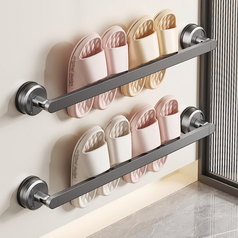 强力吸盘浴室拖鞋架卫生间拖鞋挂架子免打孔厕所鞋子沥水神器收纳