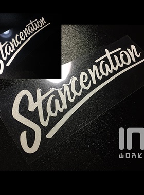 STANCENATION前挡挡风玻璃反光车贴HF JDM改装车反光贴纸