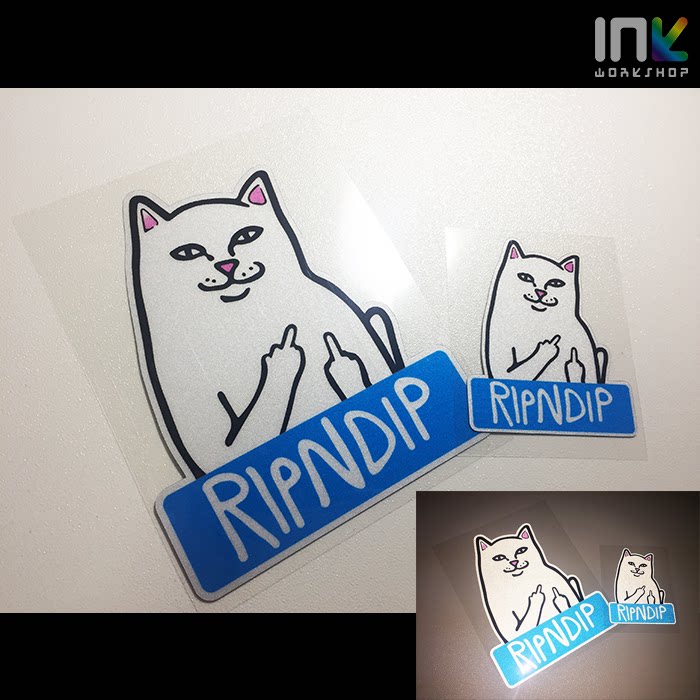 ink潮流改装潮流车贴贱猫ripndip反光潮牌贴纸